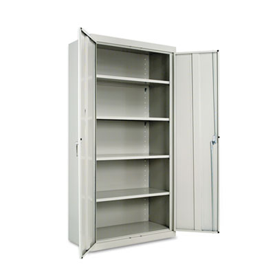 Assembled 72" High Heavy-Duty Welded Storage Cabinet, Four Adjustable Shelves, 36w x 18d, Light Gray