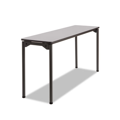 Maxx Legroom Wood Folding Table, Rectangular, 60" x 18" x 29.5", Gray/Charcoal