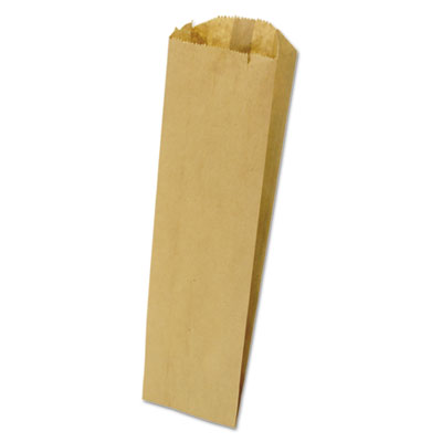Grocery Pint-Sized Paper Bags for Liquor Takeout, 35 lb Capacity, 3.75" x 2.25" x 11.25", Kraft, 500 Bags