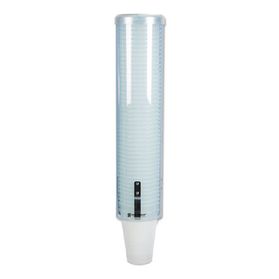 Large Pull-Type Water Cup Dispenser, For 12 oz Cups, Translucent Blue