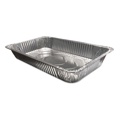 Aluminum Steam Table Pans, Full-Size Deep?346 oz., 3.38" Deep, 12.81 x 20.75, 50/Carton