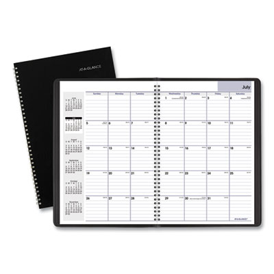 DayMinder Monthly Planner, Academic Year, Ruled Blocks, 12 x 8, Black Cover, 14-Month (July to Aug): 2023 to 2024