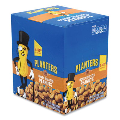 Honey Roasted Peanuts, 1.75 oz Tube, 18/Box, Ships in 1-3 Business Days