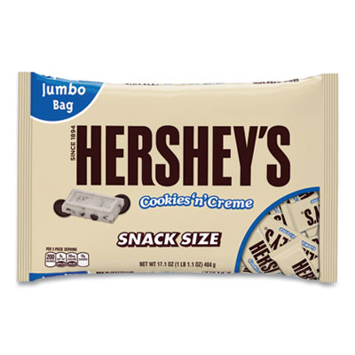 Snack Size Bars, Cookies n Creme, 17.1 oz Bag, 2/Pack, Ships in 1-3 Business Days