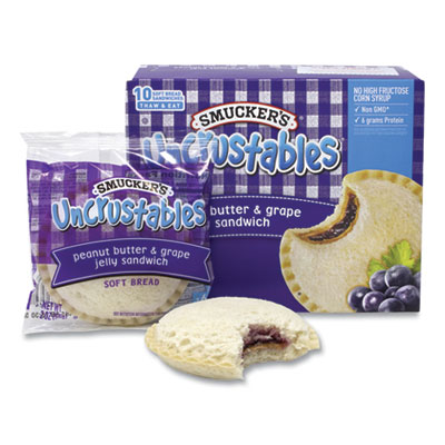 UNCRUSTABLES Soft Bread Sandwiches, Grape Jelly, 2 oz, 10/Box, 2 Boxes/Carton, Ships in 1-3 Business Days