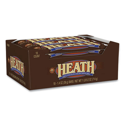 Milk Chocolate English Toffee Candy Bar, 1.4 oz Bar, 18 Bars/Box, Ships in 1-3 Business Days