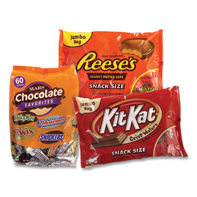 Chocolate Party Assortment, Mars Asst/Kit Kat/Reese's Peanut Butter Cups, 3 Bag Bundle, Ships in 1-3 Business Days