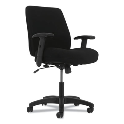 Network Mid-Back Task Chair, Supports Up to 250 lb, 18.3" to 22.8" Seat Height, Black