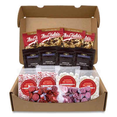 Always Be Mine Valentine's Day Box, Cocoa/Marshmallows/Candy/Cookies, 5 lb Box, 14 Packets/Box, Ships in 1-3 Business Days