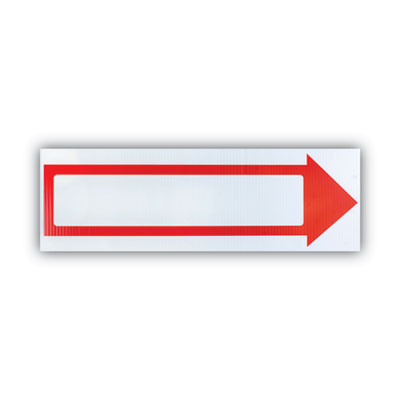 Stake Sign, 6 x 17, Blank White with Printed Red Arrow