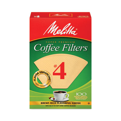 Melitta Coffee Filters, #4,  8 to 12 Cup Size, Cone Style, 100 Filters/Pack, 3/Pack, Ships in 1-3 Business Days