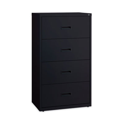 Lateral File Cabinet, 4 Letter/Legal/A4-Size File Drawers, Black, 30 x 18.62 x 52.5