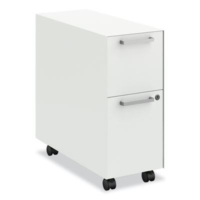 Fuse Mobile Slim Pedestal File, Left/Right, 2-Drawers: Box/File, Letter, Designer White, 10x23.25x21, Ships in 7-10 Bus Days