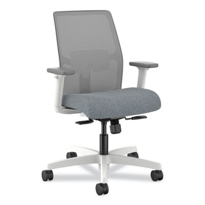 Ignition 2.0 Mid-Back Mesh Task Chair, Posture Lock, Up to 300lb, Basalt Seat, Fog Back/White Base, Ships in 7-10 Bus Days