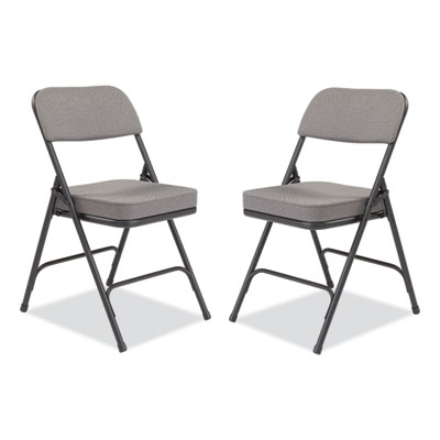 3200 Series Fabric Dual-Hinge Folding Chair, Supports 300 lb, Charcoal Seat/Back, Black Base, 2/CT, Ships in 1-3 Bus Days