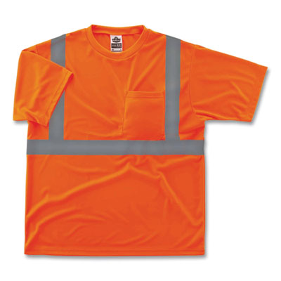 GloWear 8289 Class 2 Hi-Vis T-Shirt, Polyester, Orange, Medium, Ships in 1-3 Business Days