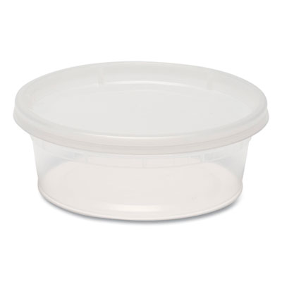 Plastic Deli Container with Lid, 8 oz, Clear, Plastic, 240/Carton