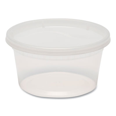 Plastic Deli Container with Lid, 12 oz, Clear, Plastic, 240/Carton