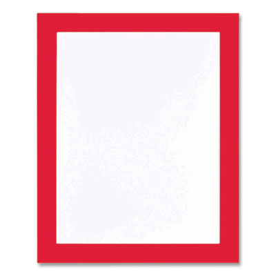 Self Adhesive Sign Holders, 11 x 17 Insert, Clear with Red Border, 2/Pack