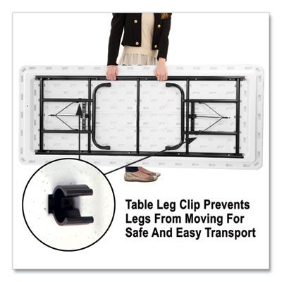 Adjustable Folding Table, Rectangular, 48" x 24" x 22" to 32", Gray Top, Black Legs, 4/Pallet, Ships in 4-6 Business Days