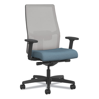 Ignition 2.0 4-Way Stretch Mid-Back Task Chair, Black Adjustable Lumbar Support, Carolina/Fog/Black, Ships in 7-10 Bus Days