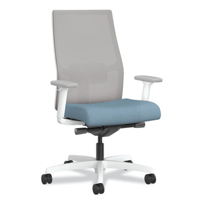 Ignition 2.0 4-Way Stretch Mid-Back Mesh Task Chair, White Lumbar Support, Carolina/Fog/White, Ships in 7-10 Business Days