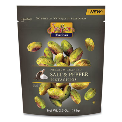 Salt and Pepper Pistachios, 2.5 oz Bag, 8/Carton