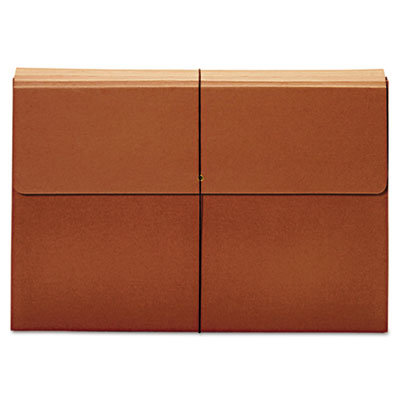 Expanding Wallet, 3.5" Expansion, 1 Section, Elastic Cord Closure, Tabloid Size, Brown