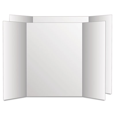 Two Cool Tri-Fold Poster Board, 28 x 40, White/White, 12/Carton