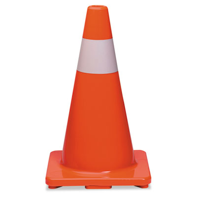 Traffic Cone, 10 x 10 x 18, Orange/Silver