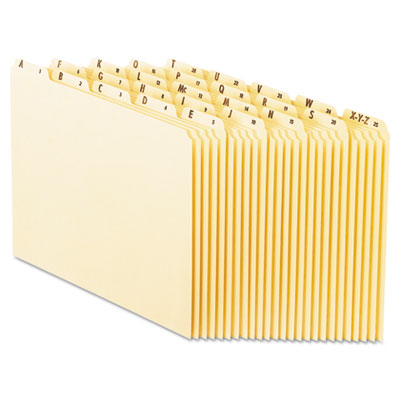 Top Tab A-Z File Guides, 1/5-Cut Top Tab, A to Z, 8.5 x 11, Manila, 25/Set