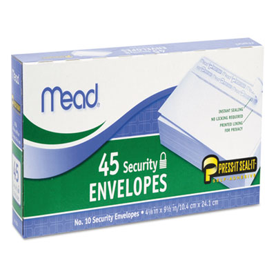 Press-it Seal-it Self-Adhesive Security Envelope, #10, Monarch Flap, Self-Adhesive Closure, 4.25 x 9.13, White, 540/Box