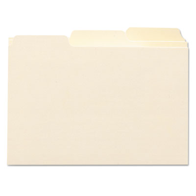 Manila Card Guides, 1/3-Cut Top Tab, Blank, 4 x 6, Manila, 100/Box