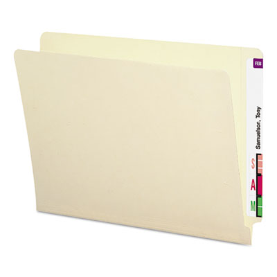 Shelf-Master Heavyweight Manila End Tab Folders, Straight Tabs, Letter Size, 0.75" Expansion, Manila, 50/Box