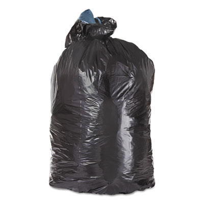 Low-Density Can Liners, 56 gal, 1.3 mil, 43" x 47", Black, 100/Carton
