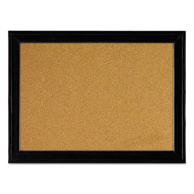 Cork Bulletin Board with Black Frame, 17 x 11, Tan Surface