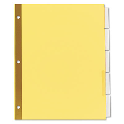 Deluxe Extended Insertable Tab Indexes, 5-Tab, 11 x 8.5, Buff, Clear Tabs, 6 Sets