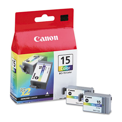 8191A003 (BCI-15) Ink, 130 Page-Yield, Tri-Color, 2/Pack