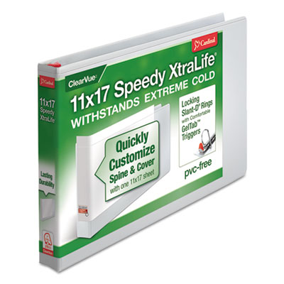 Speedy XtraLife Non-Stick Locking Slant-D Ring Binder, 3 Rings, 1" Capacity, 11 x 17, White