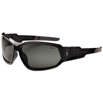 Skullerz Loki Safety Glass/Goggle, Black Frame/Smoke Lns, Anti-fog, Nylon/Polycarb, Ships in 1-3 Business Days
