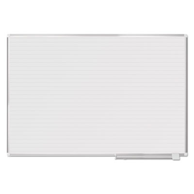 Ruled Magnetic Steel Dry Erase Planning Board, 72 x 48, White Surface, Silver Aluminum Frame