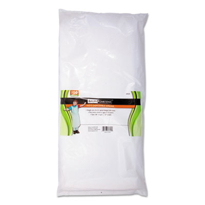 Disposable Apron, Polypropylene, One Size Fits All, White, 100/Pack