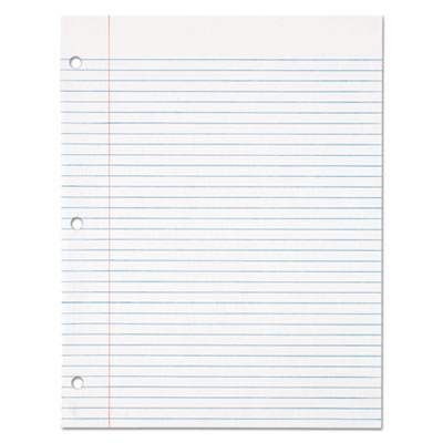 Filler Paper, 3-Hole, 8.5 x 11, Medium/College Rule, 500/Pack