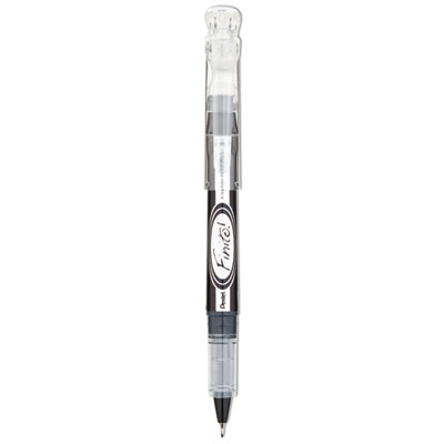 Finito! Porous Point Pen, Stick, Extra-Fine 0.4 mm, Black Ink, Black/Silver/Clear Barrel