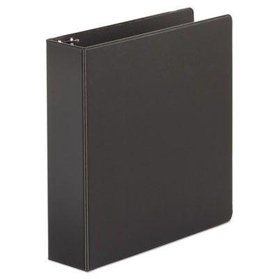 Economy Non-View Round Ring Binder, 3 Rings, 2" Capacity, 11 x 8.5, Black, 4/Pack