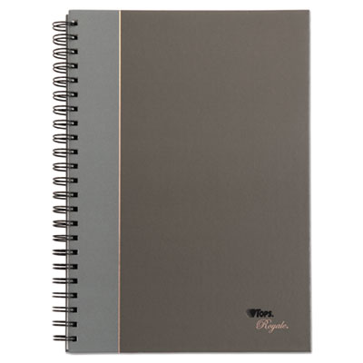 Royale Wirebound Business Notebooks, 1-Subject, Medium/College Rule, Black/Gray Cover, (96) 11.75 x 8.25 Sheets