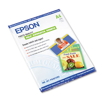 Photo-Quality Self Adhesive Paper, 8.38 x 11.75, Matte White, 10/Pack