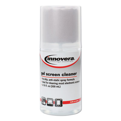 Anti-Static Gel Screen Cleaner, with Gray Microfiber Cloth, 4 oz Spray Bottle