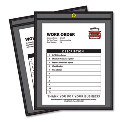 Shop Ticket Holders, Stitched, One Side Clear, 75 Sheets, 9 x 12, 25/Box