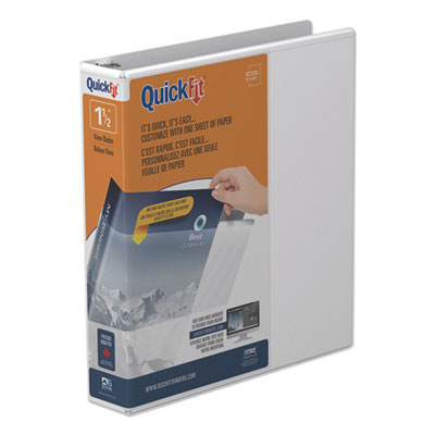 QuickFit Round-Ring View Binder, 3 Rings, 1.5" Capacity, 11 x 8.5, White